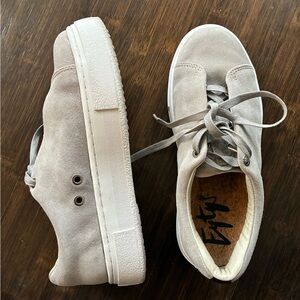 Eytys Light Gray Suede Lace-Up Platform Sneakers Size 7, EU 37